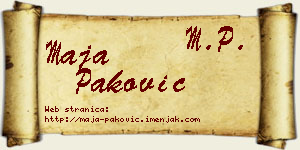 Maja Paković vizit kartica